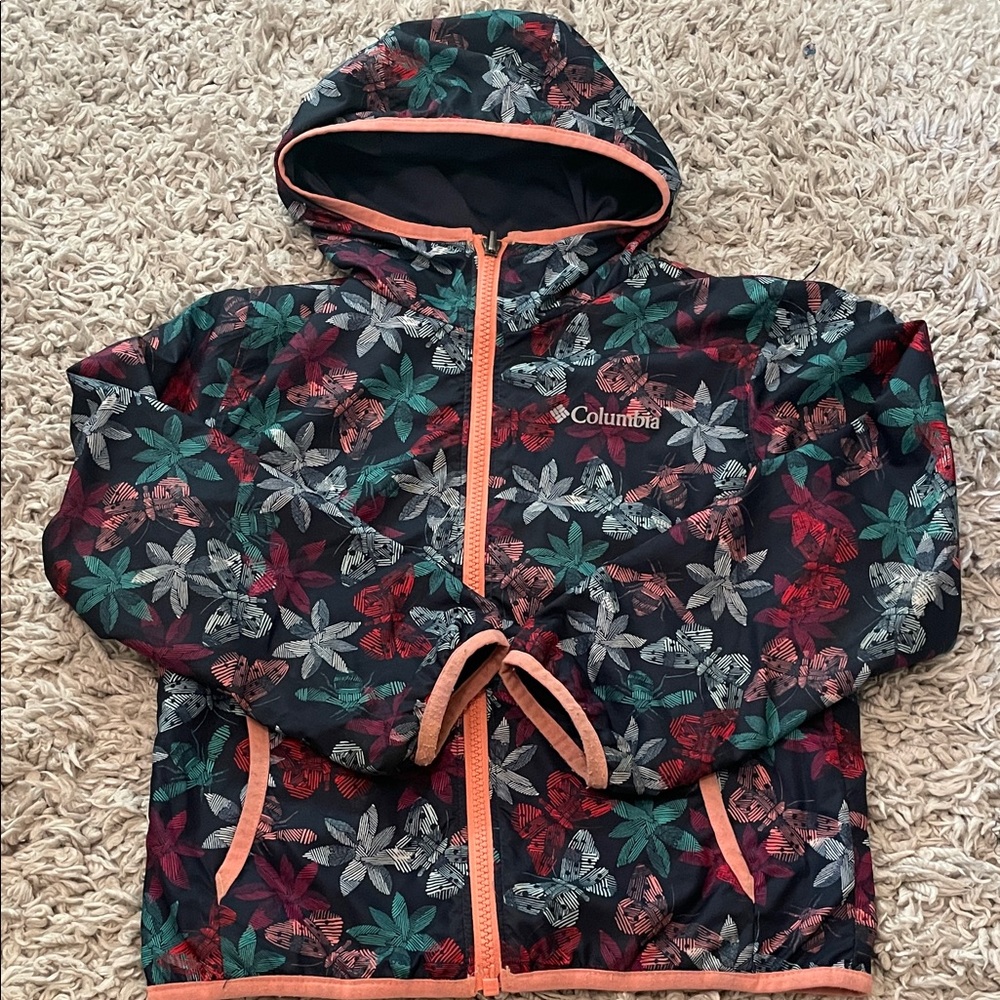 Columbia Reversible Butterfly Spring Jacket, Size XS (6/6X)